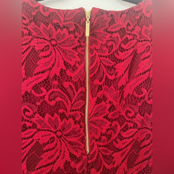 Liz Claiborne Burgundy Lace Party dress Size 14 Used Once  (0496) - Picture 11 of 13
